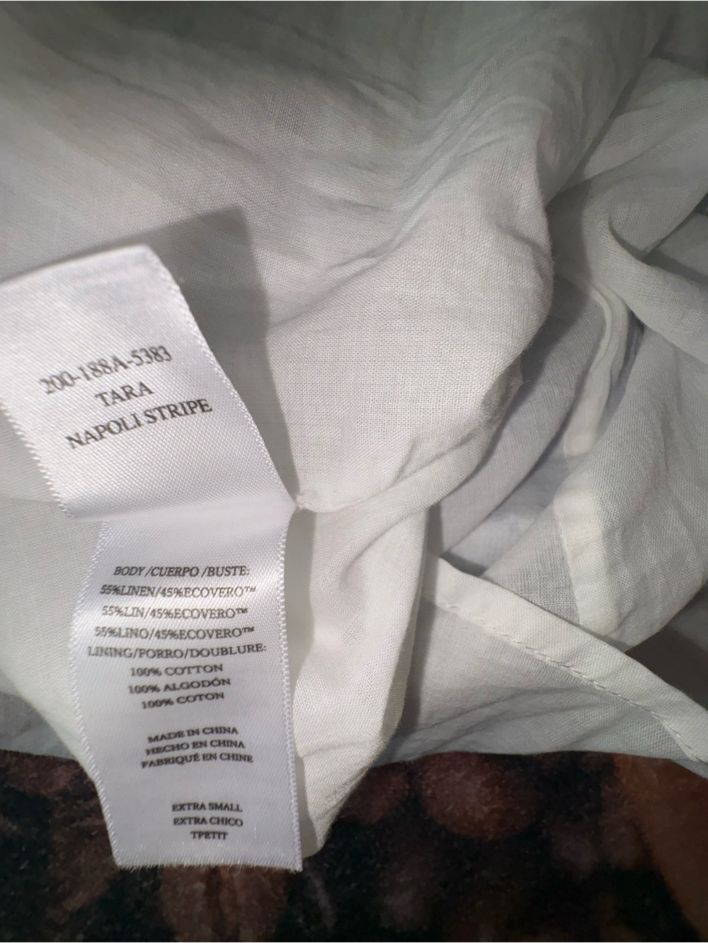 NWT Rails Tara Napoli Stripe Smocked Linen Blend Mini Dress XS - Picture 10 of 10